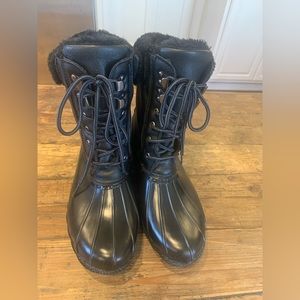 Steve Madden Black TStorm Boots Size 10